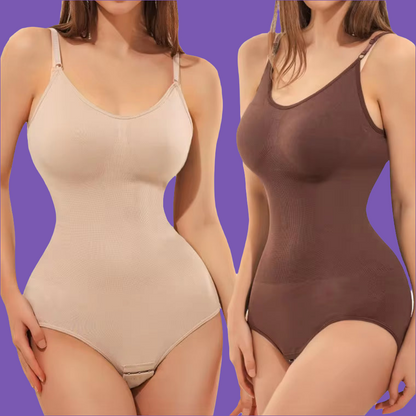 Super Sale V Neck Spaghetti Strap Bodysuit Compression Body Suits Open Crotch Shapewear Slimming Body Shaper Smooth Out Bodysuit